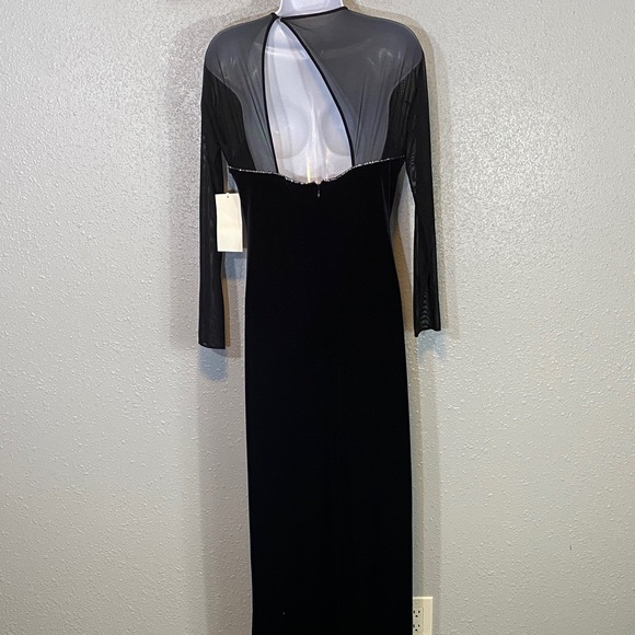 🆕 VNTG 90’s Night Way from Nordstroms Black Velvet Long Sleeve Dress - Picture 5 of 9